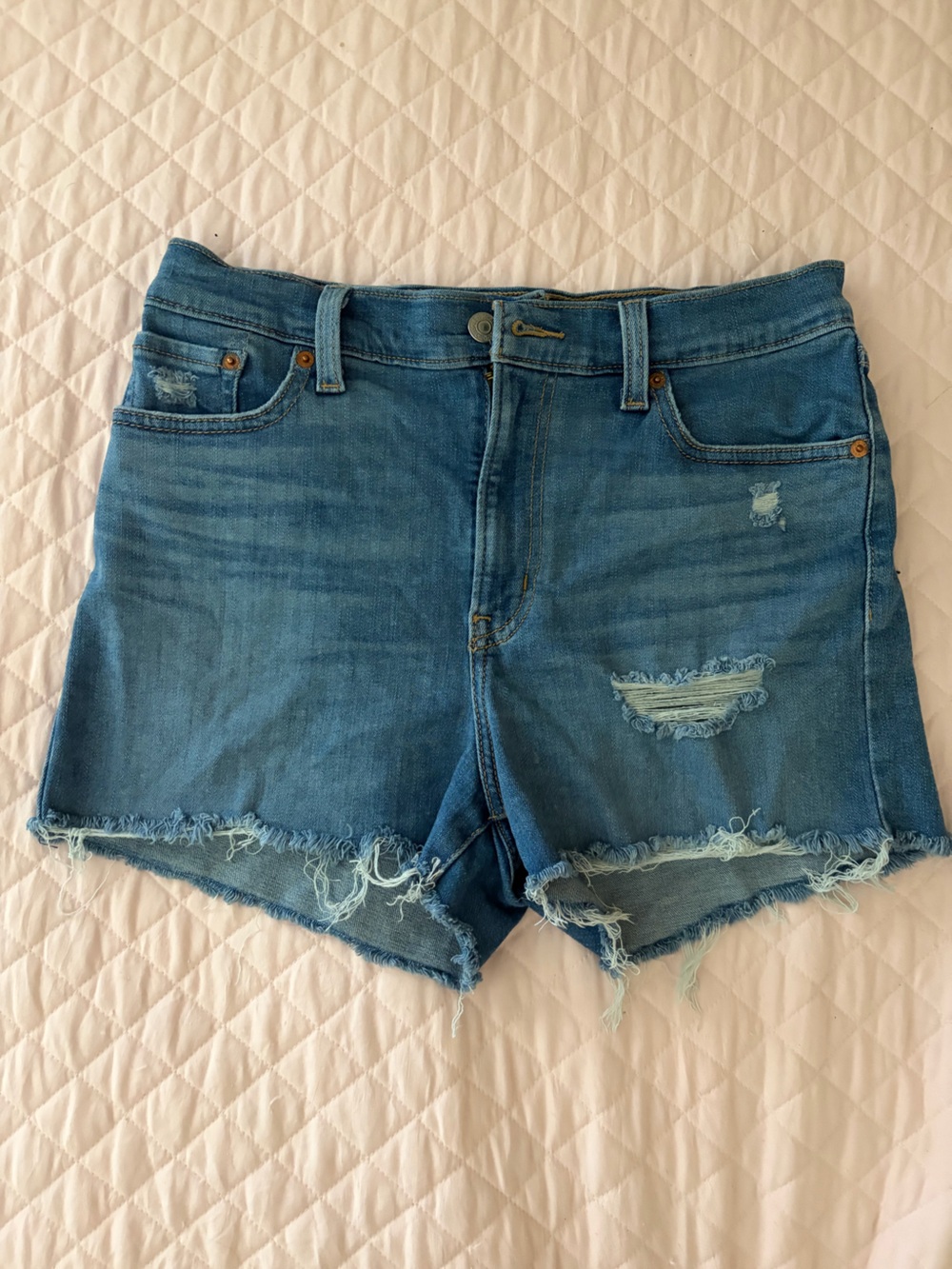 Levi’s High-Rise Distressed Denim Jean Shorts